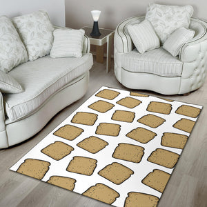 Bread Toast Pattern Print Design 03 Area Rug