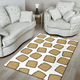 Bread Toast Pattern Print Design 03 Area Rug