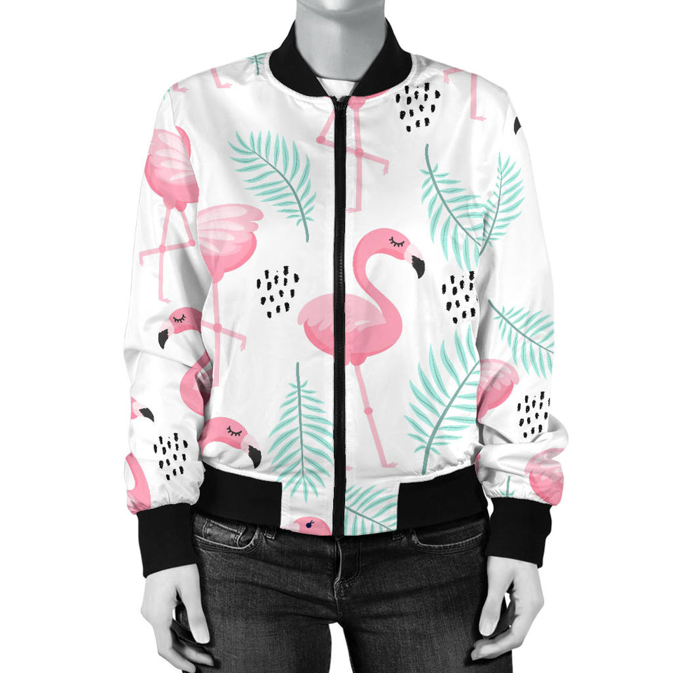 Cute Flamingo Pattern Women'S Bomber Jacket