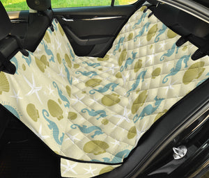 Seahorse Shell Starfish Pattern Background Dog Car Seat Covers