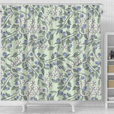 Hand Drawn Blueberry Pattern Shower Curtain Fulfilled In US