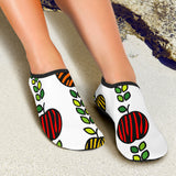 Colorful Apples Leave Zebra Stripe Aqua Shoes