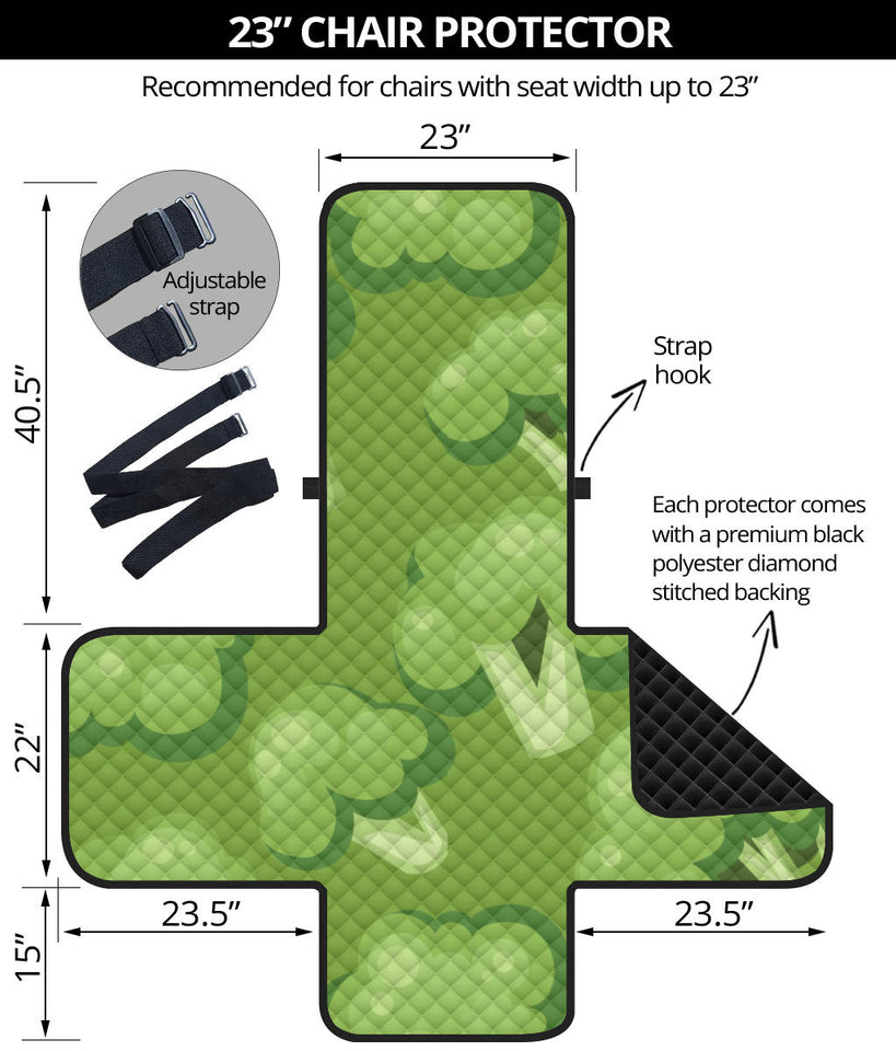 Broccoli pattern green background Chair Cover Protector