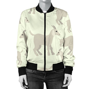Little Young Goat Pattern Women'S Bomber Jacket