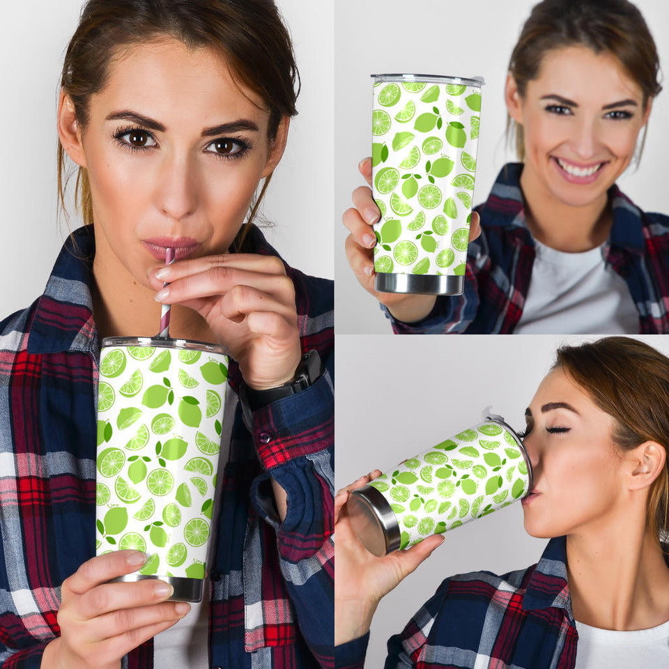 Lime Design Pattern Tumbler