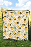 Lemon Flower Leave Pattern Premium Quilt