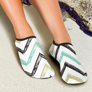 Zigzag  Chevron Paint Pattern Aqua Shoes