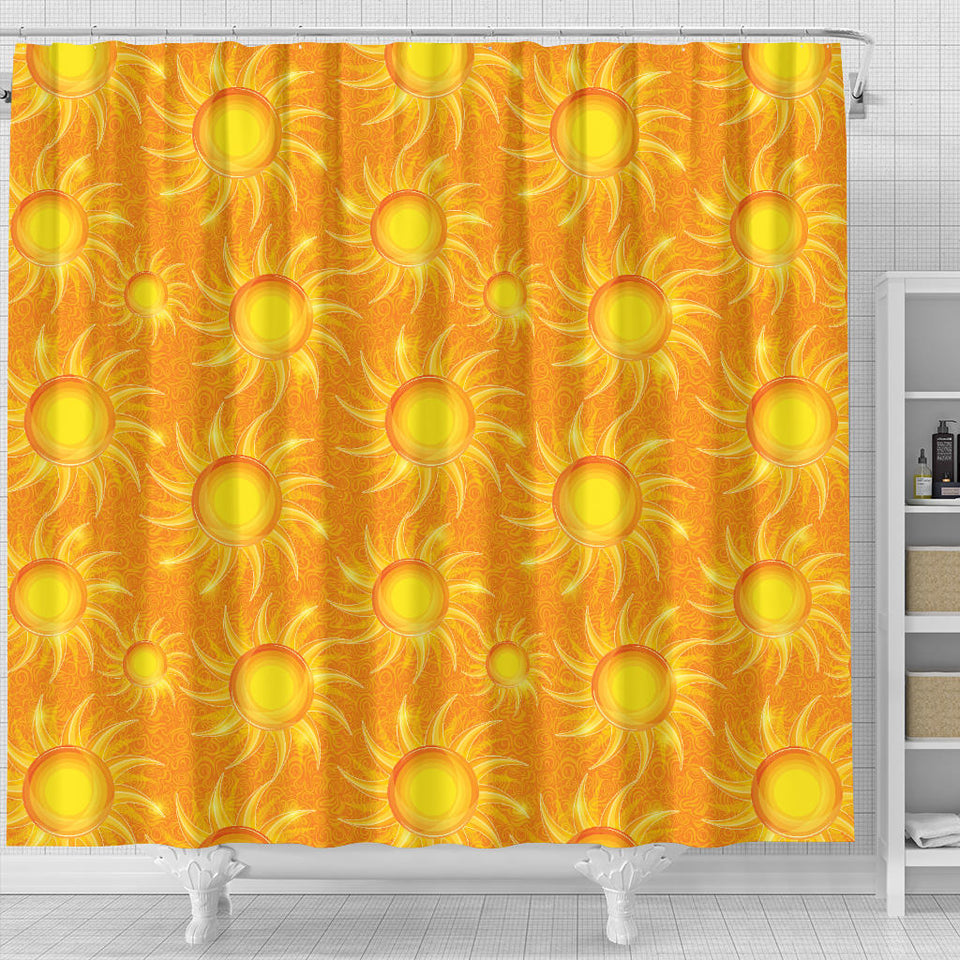Sun Orange Background Shower Curtain Fulfilled In US