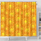 Sun Orange Background Shower Curtain Fulfilled In US