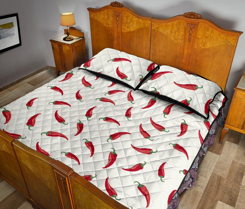 Chili peppers pattern Quilt Bed Set