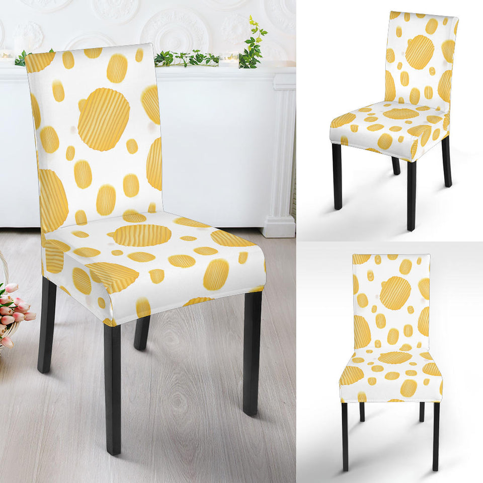 Potato Chips Pattern Print Design 03 Dining Chair Slipcover