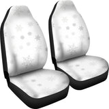 Snowflake Pattern White Background  Universal Fit Car Seat Covers