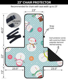 Cute snowman snowflake pattern Chair Cover Protector