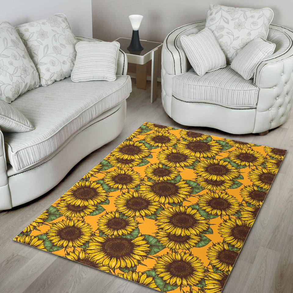 Sunflower Pattern Area Rug