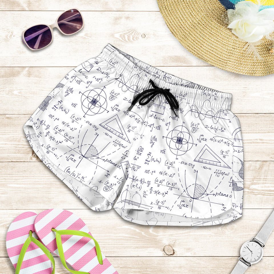 Math Pattern Print Design 03 Women Shorts