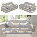 Cute Dachshund Dog Pattern Sofa Slipcover