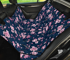Pink Sakura Cherry Blossom Blue Background Dog Car Seat Covers