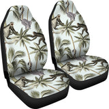 Monkey Sloth Lemur Palm Trees Pattern Universal Fit Car Seat Covers