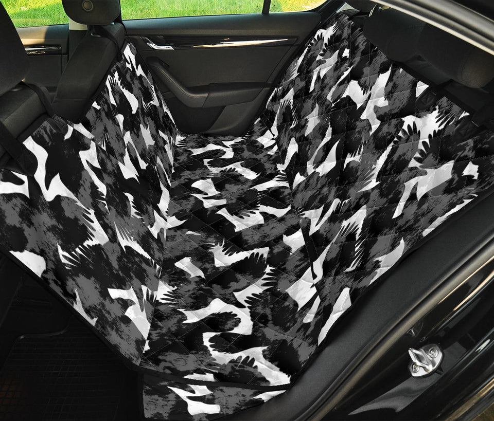 Crow Illustration Pattern Dog Car Seat Covers