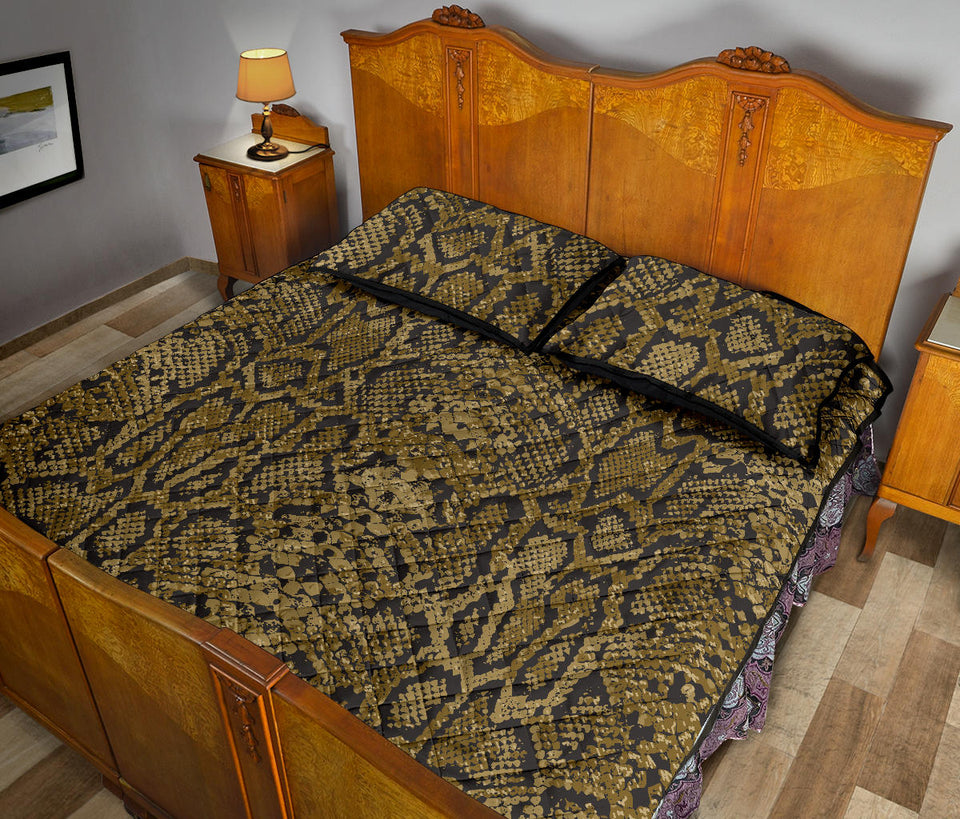 Snake skin pattern Quilt Bed Set