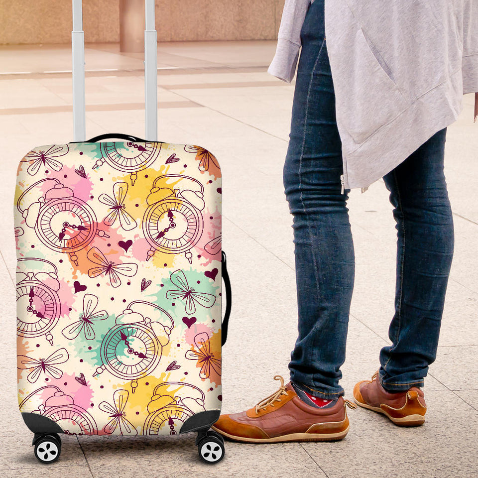 Clock Butterfly Pattern Luggage Covers