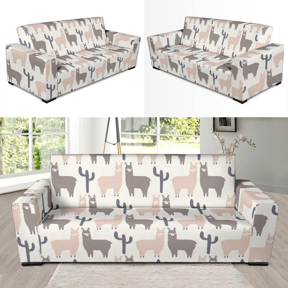 Llama Alpaca Pattern Sofa Slipcover