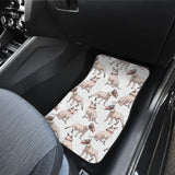 Bull Terrier Pattern Print Design 04 Front and Back Car Mats