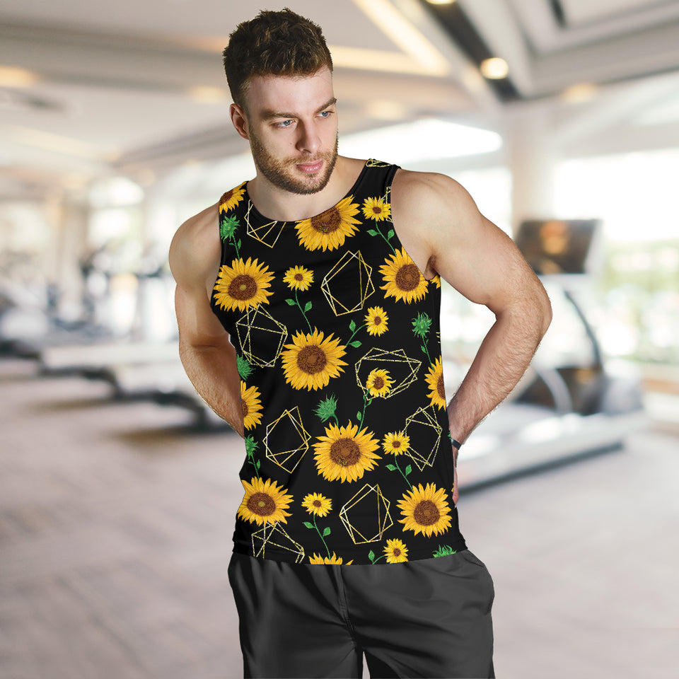 sunflower golden polygonal shapes Men Tank Top