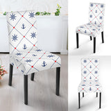 Anchor Rudder Nautical Design Pattern Dining Chair Slipcover