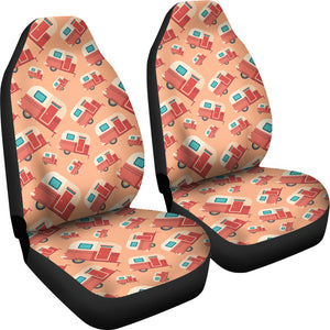 Camper Van Pattern Print Design 03 Universal Fit Car Seat Covers