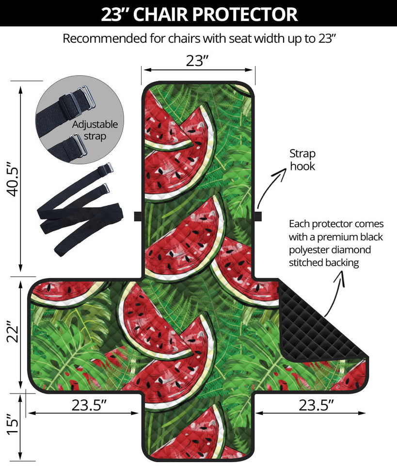 Watermelons tropical palm leaves pattern background Chair Cover Protector