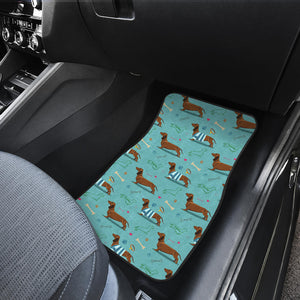 Dachshund Decorative Background Front Car Mats