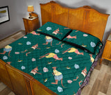 Kangaroo leaves pattern Quilt Bed Set