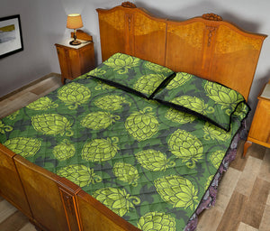 Hop pattern Hop cone background Quilt Bed Set