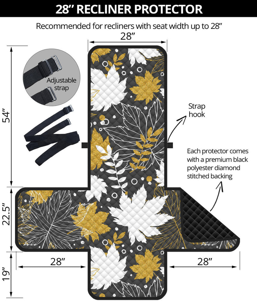 Beautiful gold autumn maple leaf pattern Recliner Cover Protector