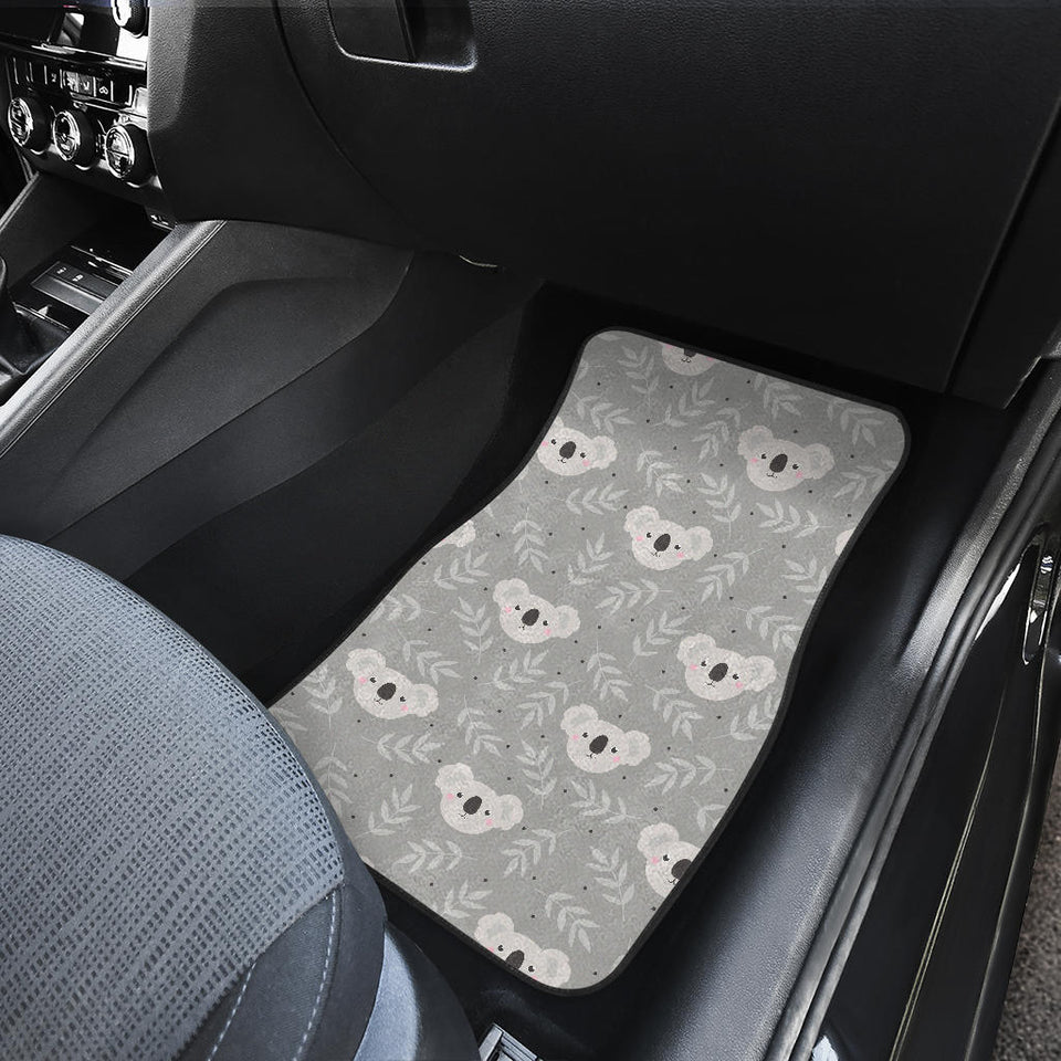 Cute Koala Leaves Pattern Front Car Mats