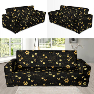 Dog Paws Pattern Print Design 05 Sofa Slipcover
