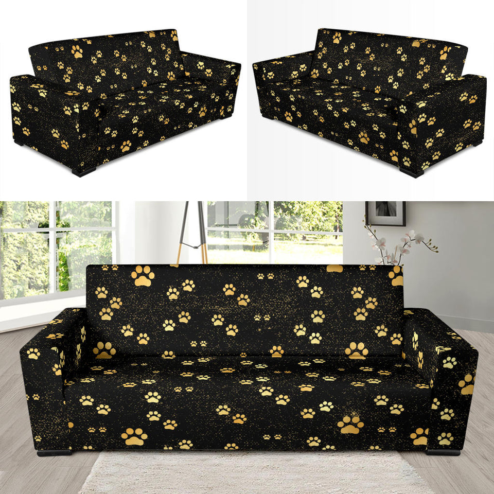 Dog Paws Pattern Print Design 05 Sofa Slipcover
