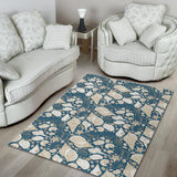 Shell Polynesian Tribal Design Pattern Area Rug