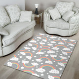 Cute Rainbow Clound Star Pattern Area Rug
