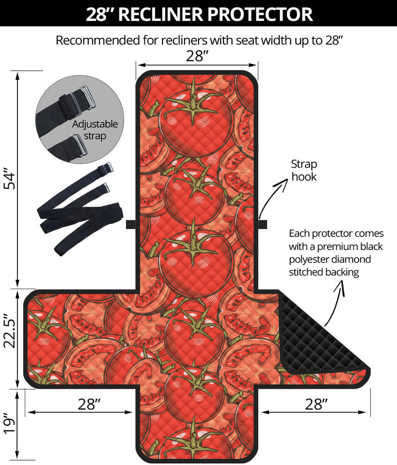 Red Tomato Pattern Recliner Cover Protector