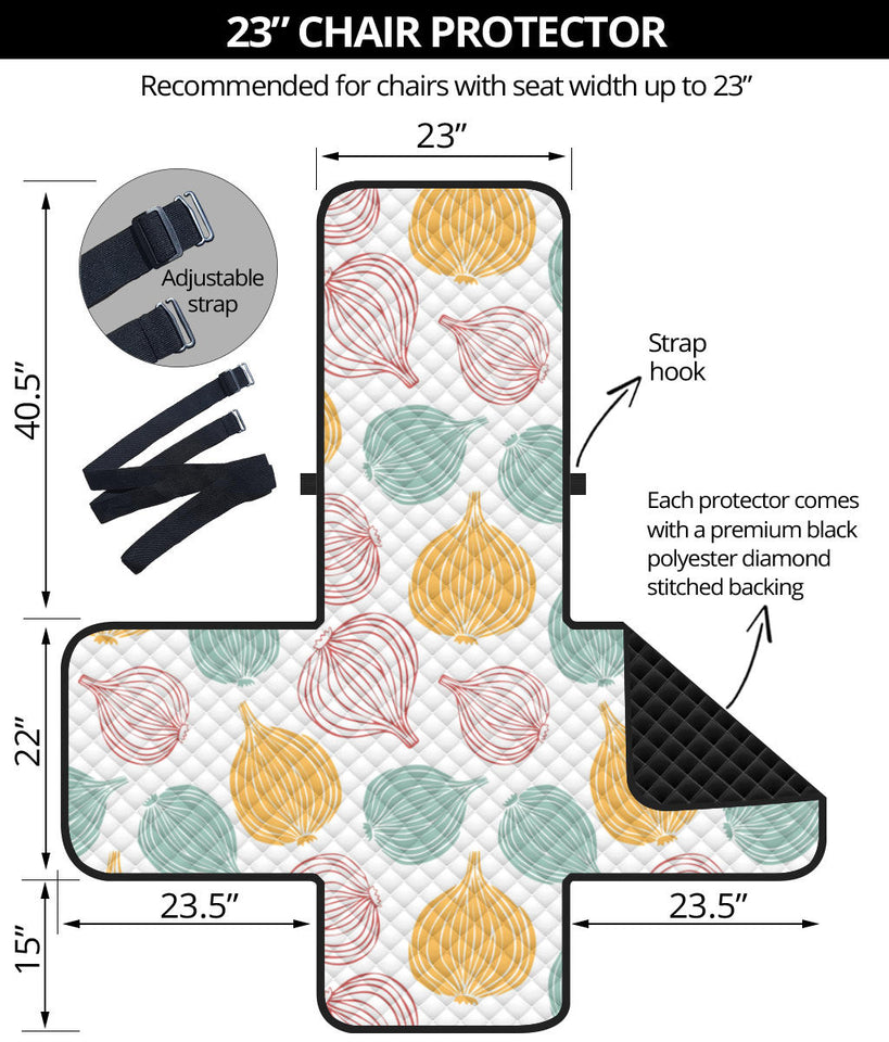 colorful onions white background Chair Cover Protector