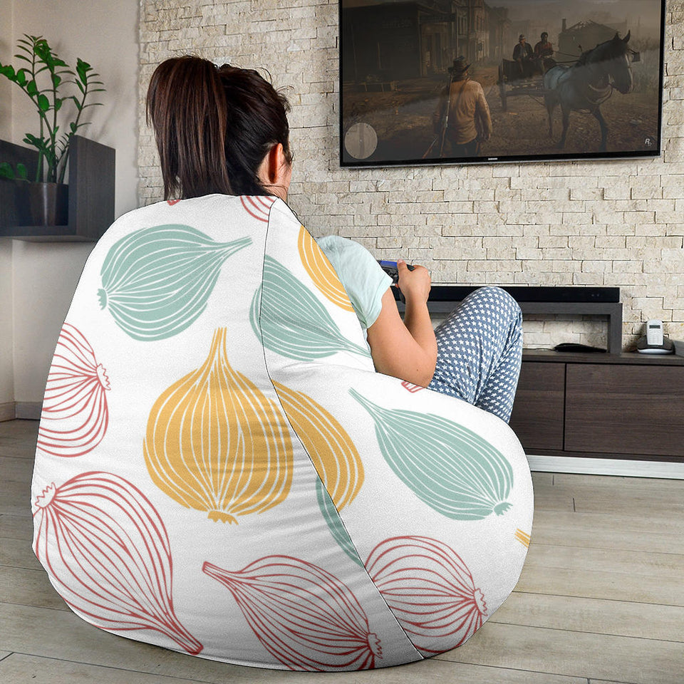 Colorful Onions White Background Bean Bag Cover