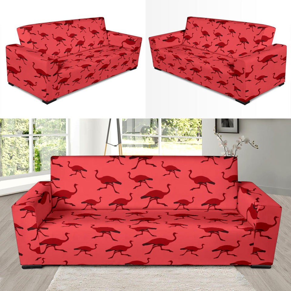 Ostrich Pattern Print Design 03 Sofa Slipcover