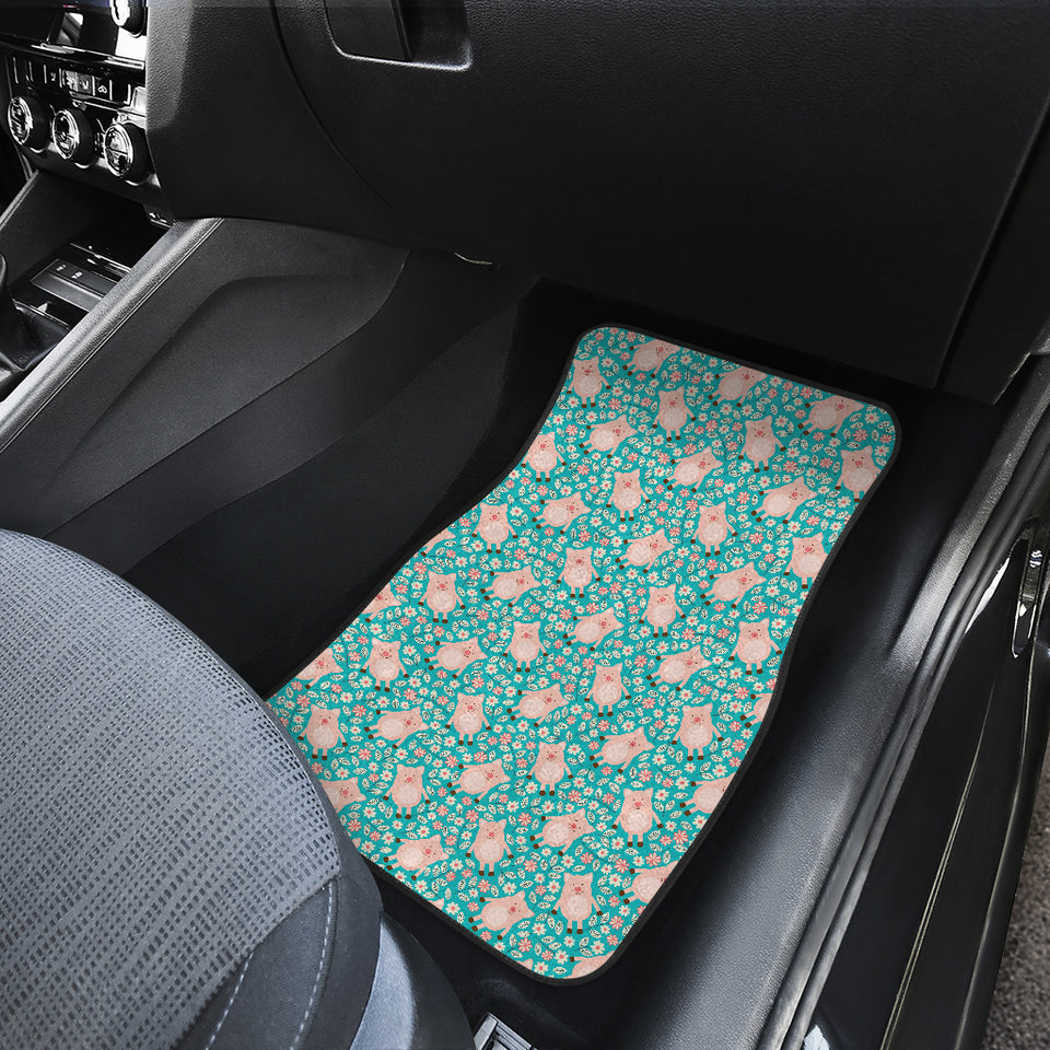 Pig Pattern Print Design 01 Front Car Mats
