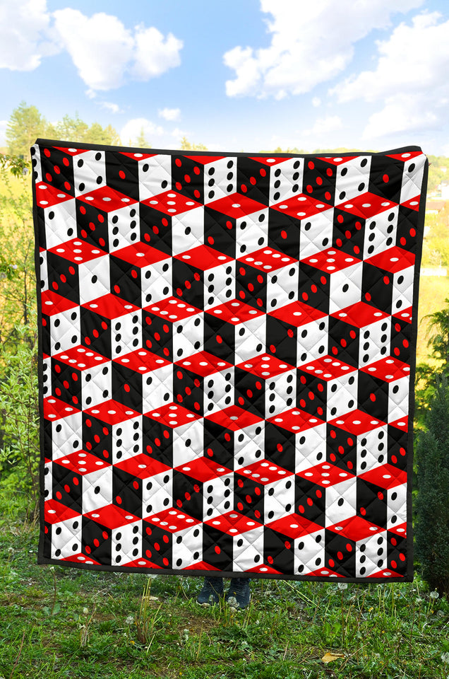 Dice Pattern Print Design 02 Premium Quilt