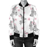 Watercolor Cute Rabbit Pattern Women'S Bomber Jacket