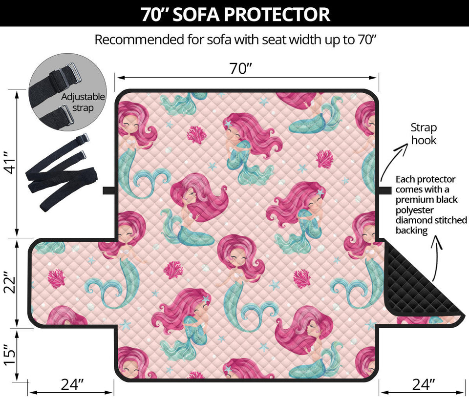 Cute little mermaid pattern Sofa Cover Protector