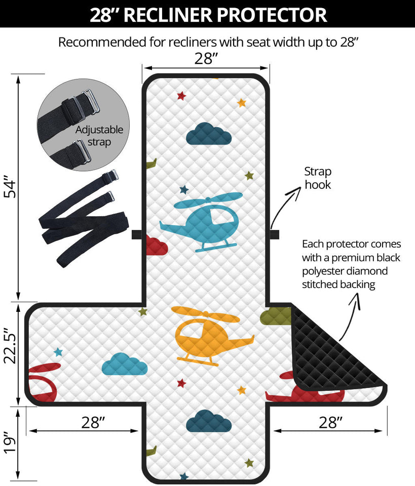 Colorful helicopter pattern Recliner Cover Protector