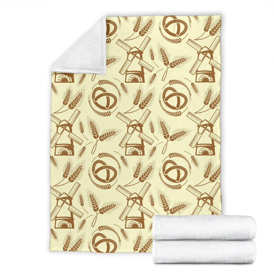 Windmill Wheat Pattern Premium Blanket
